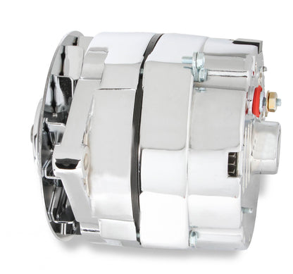1-Wire Alternator 140 Amp Chrome Finish Fits 1971-1986 GM Single V-Belt Mr Gasket-3