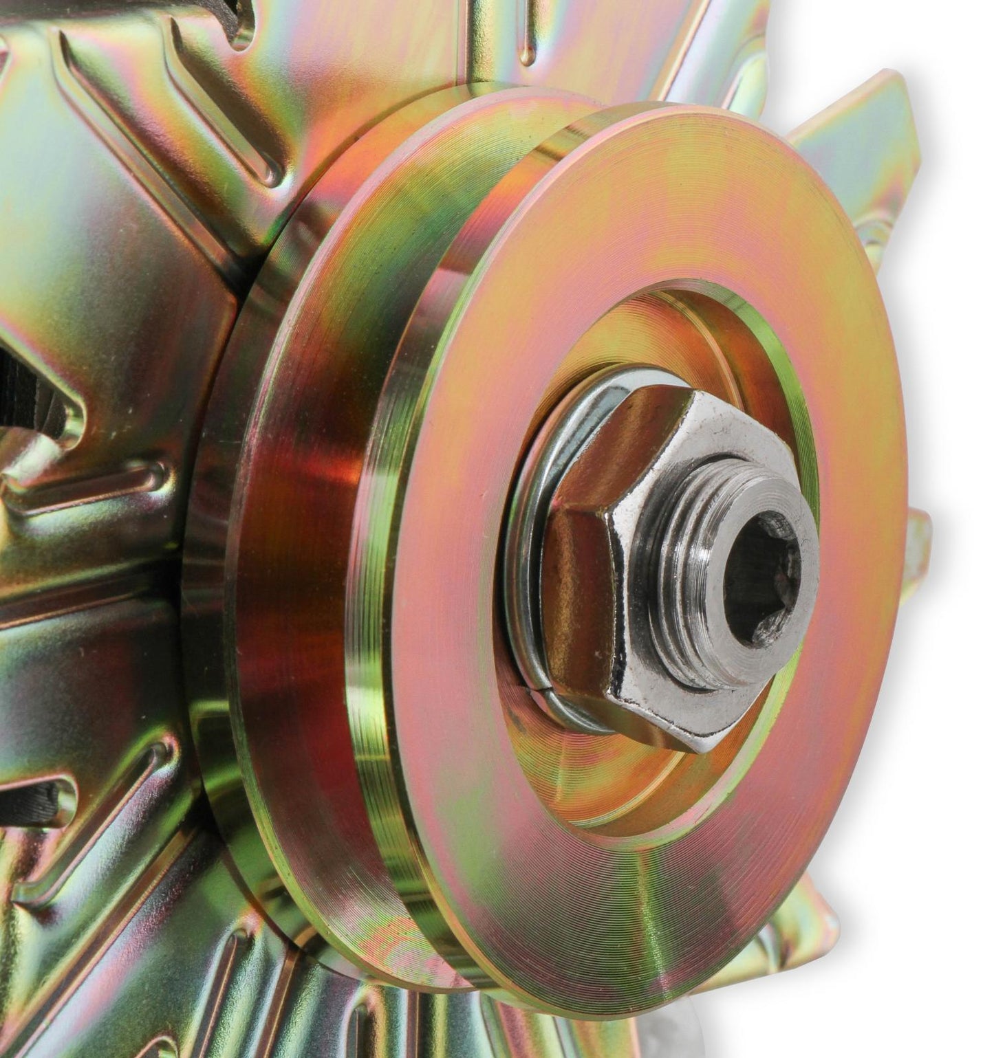 1-Wire Alternator 140 Amp Natural Finish Fits 1971-1986 GM Single V-Belt Mr Gasket-1