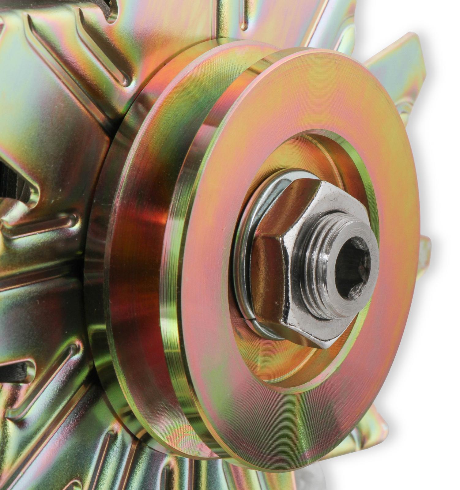 1-Wire Alternator 140 Amp Natural Finish Fits 1971-1986 GM Single V-Belt Mr Gasket-1