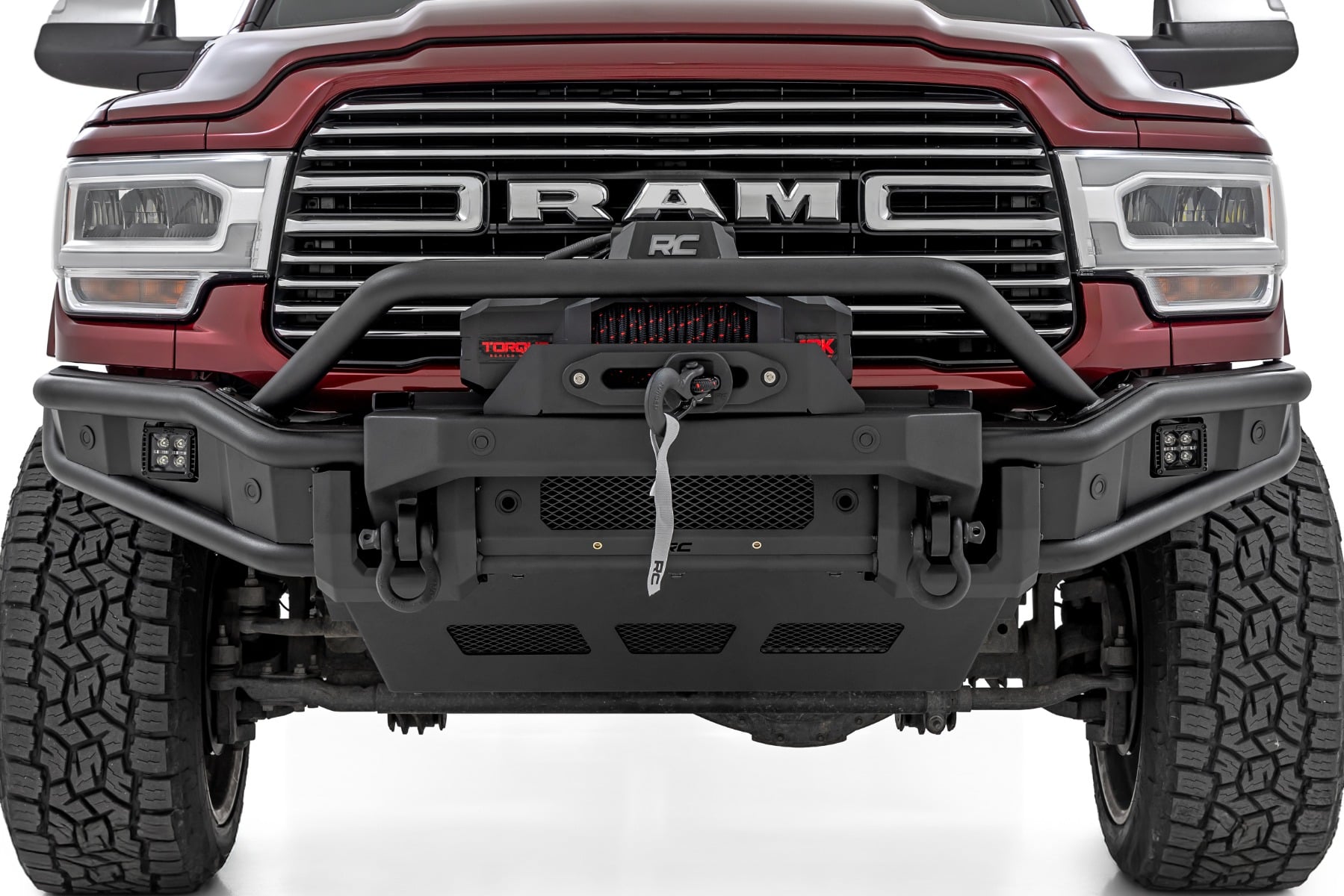Front Bumper Tubular Winch Mount Ram 2500/3500 2WD/4WD (2019-2026) Rough Country-2