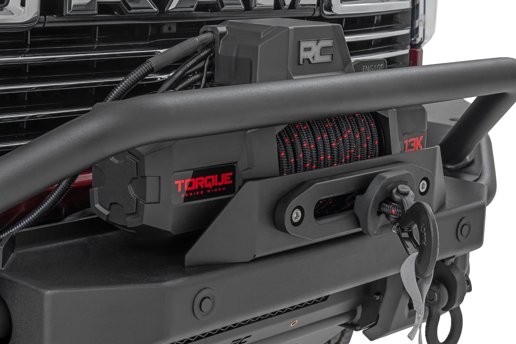 Front Bumper Tubular Winch Mount Ram 2500/3500 2WD/4WD (2019-2026) Rough Country-3