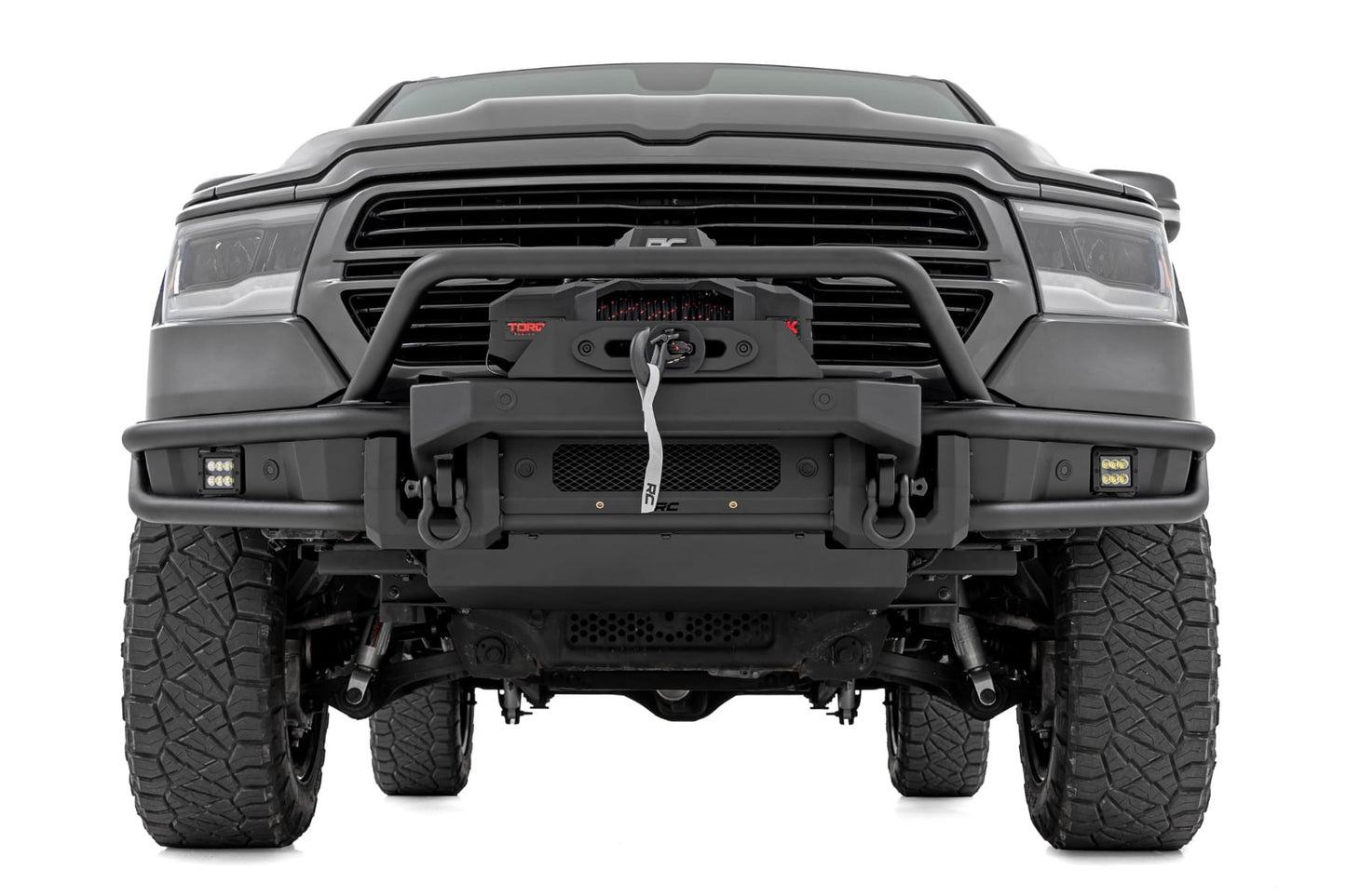 Front Bumper Tubular Winch Mount Ram 1500 2WD/4WD (2019-2024) Rough Country-1