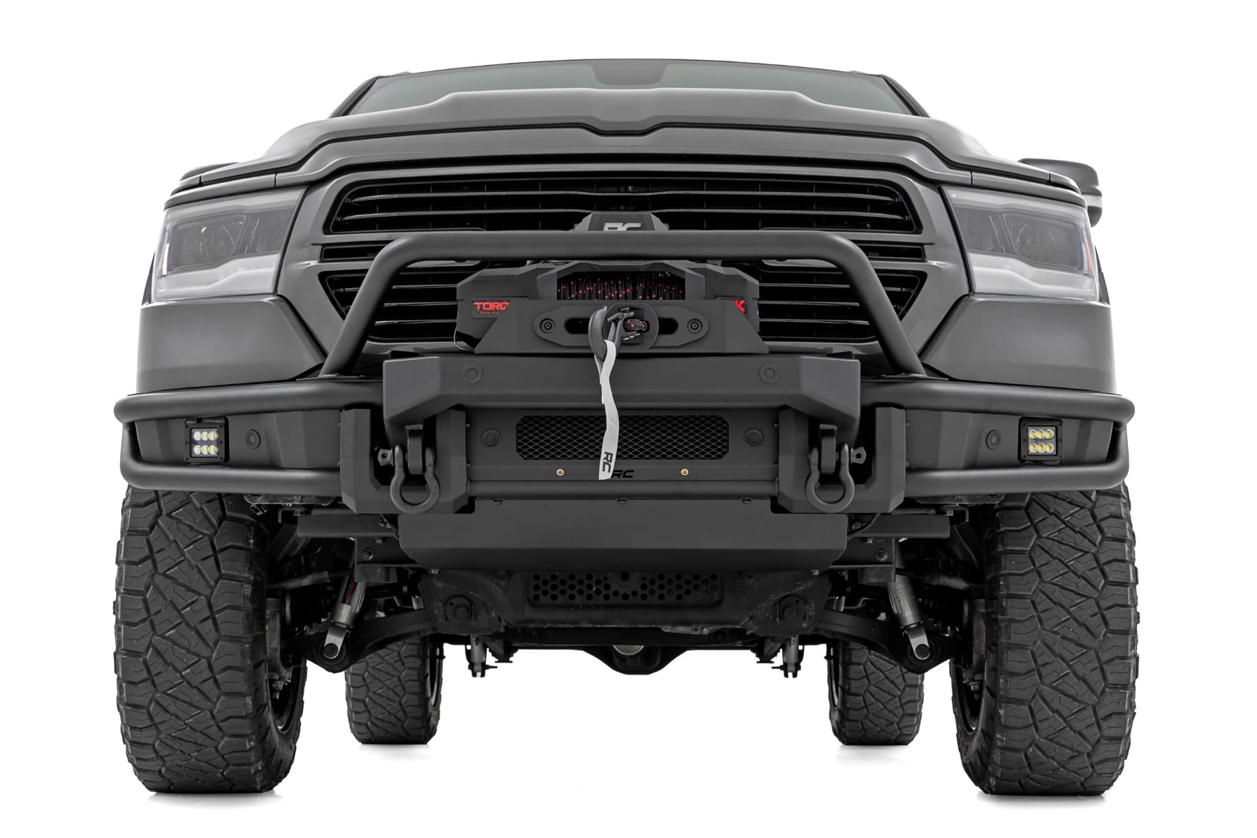 Front Bumper Tubular Winch Mount Ram 1500 2WD/4WD (2019-2024) Rough Country-1