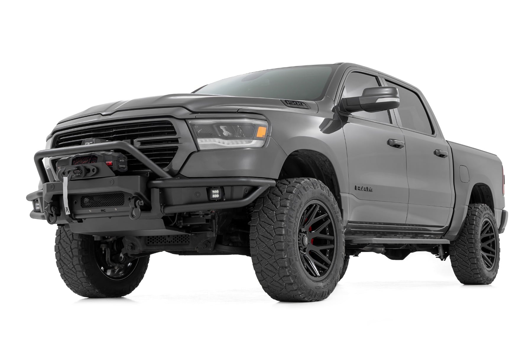 Front Bumper Tubular Winch Mount Ram 1500 2WD/4WD (2019-2024) Rough Country-2