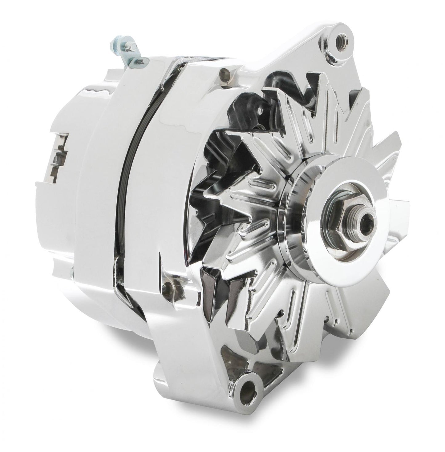 Chrome Alternator-Early GM Delco 80 Amp Single Groove Mr Gasket