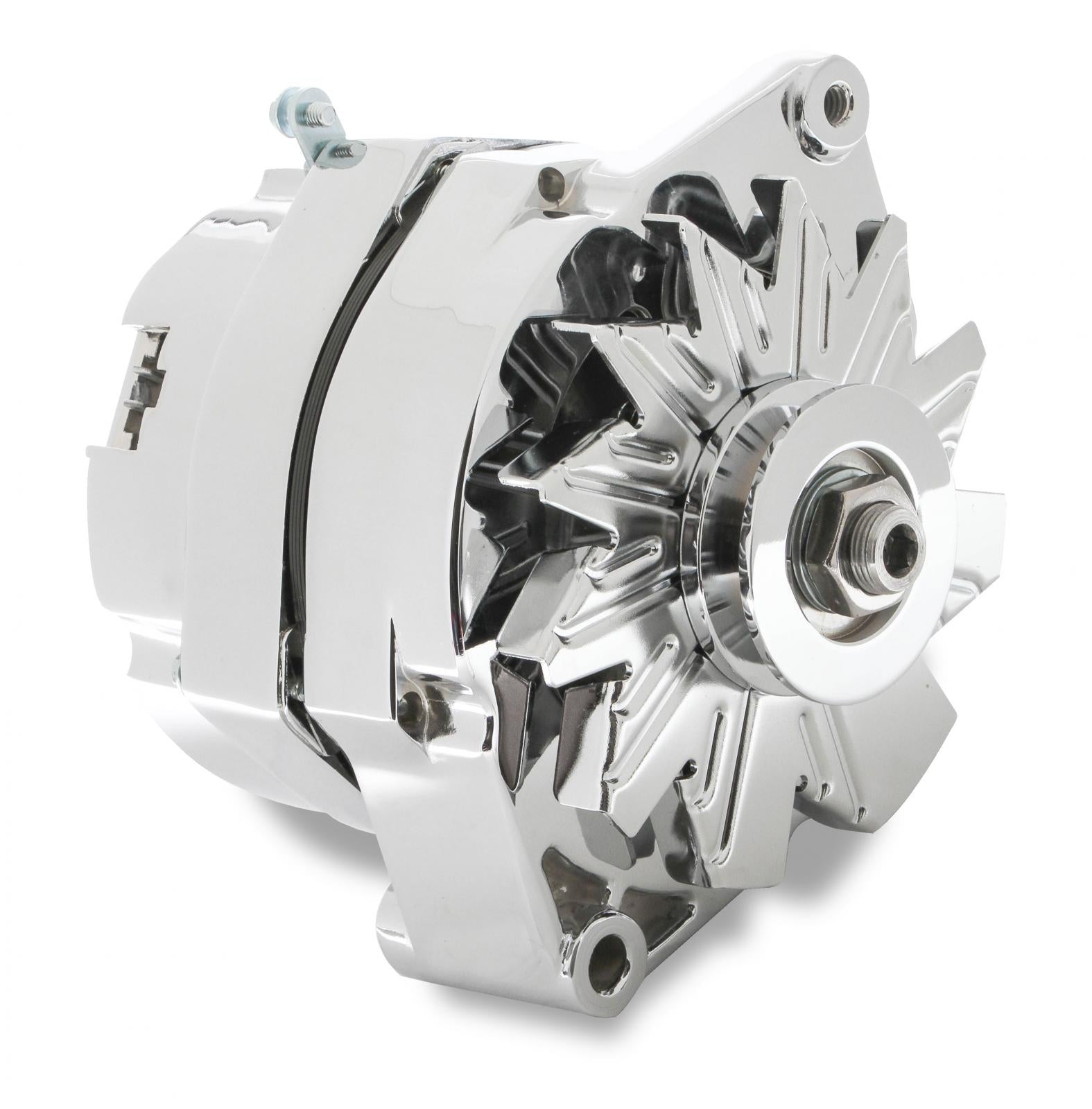 Chrome Alternator-Early GM Delco 80 Amp Single Groove Mr Gasket