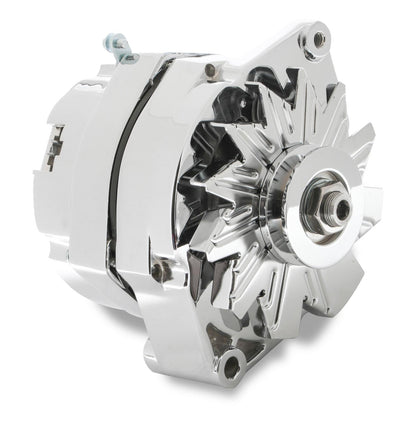 Chrome Alternator-Early GM Delco 80 Amp Single Groove Mr Gasket