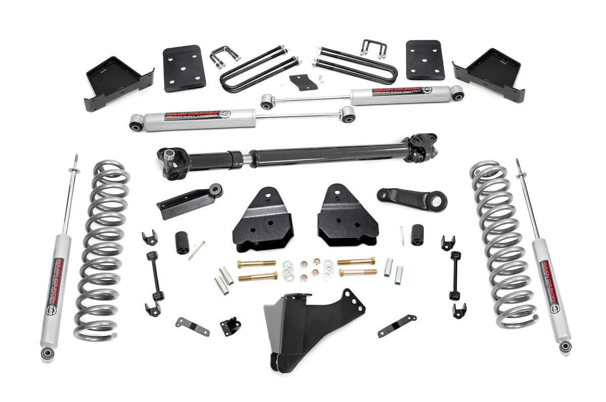 Rough Country 6 Inch Suspension Lift Kit 17-19 F-250/350 4WD w/Front Drive Shaft Diesel 4 Inch Axle w/o Overloads Rough Country