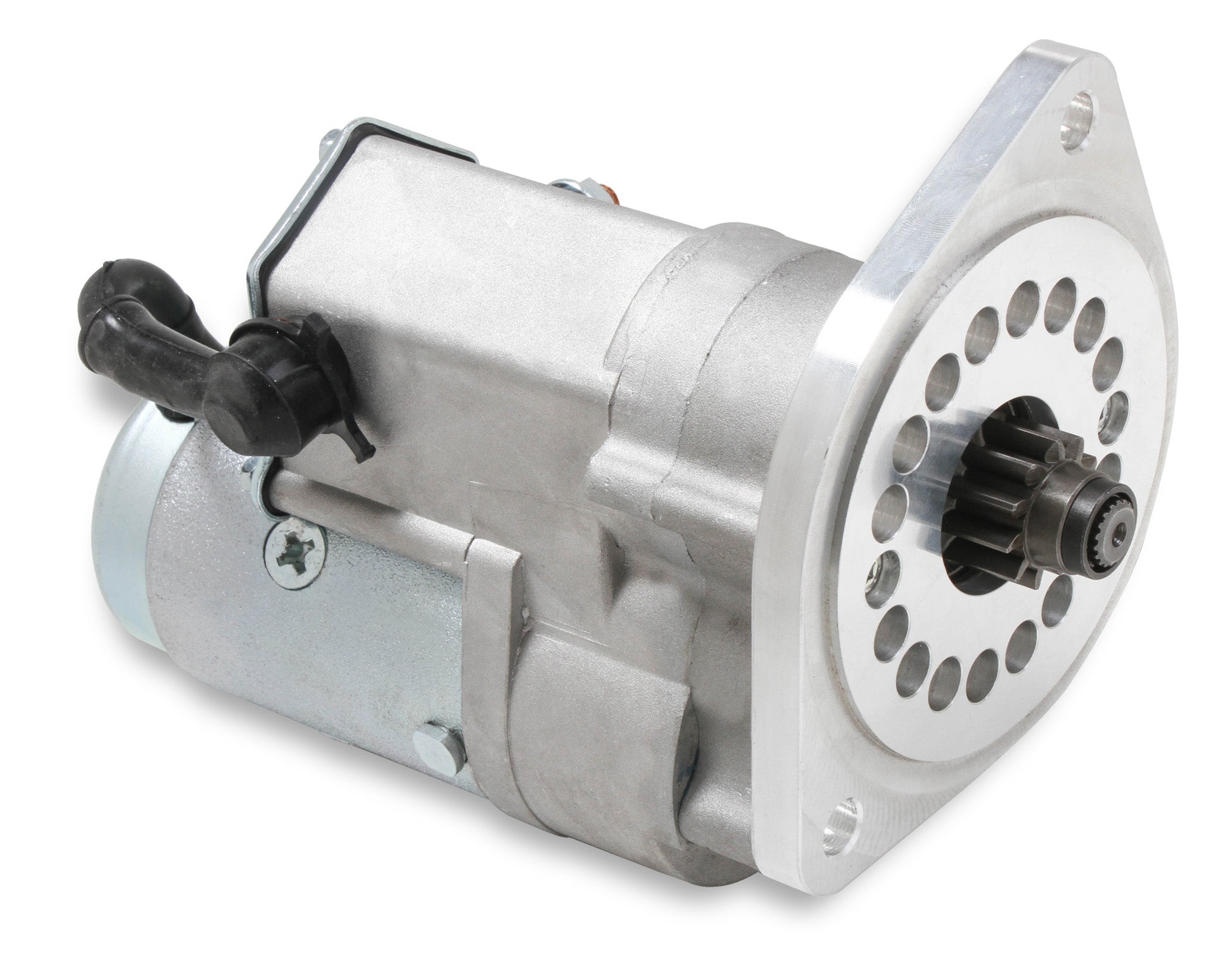 Mini Starter Ford Zinc/Natural Denso Style with adjustable Mounting Block 289,302,351W, 2-Bolt Manual/Automatic Mr Gasket
