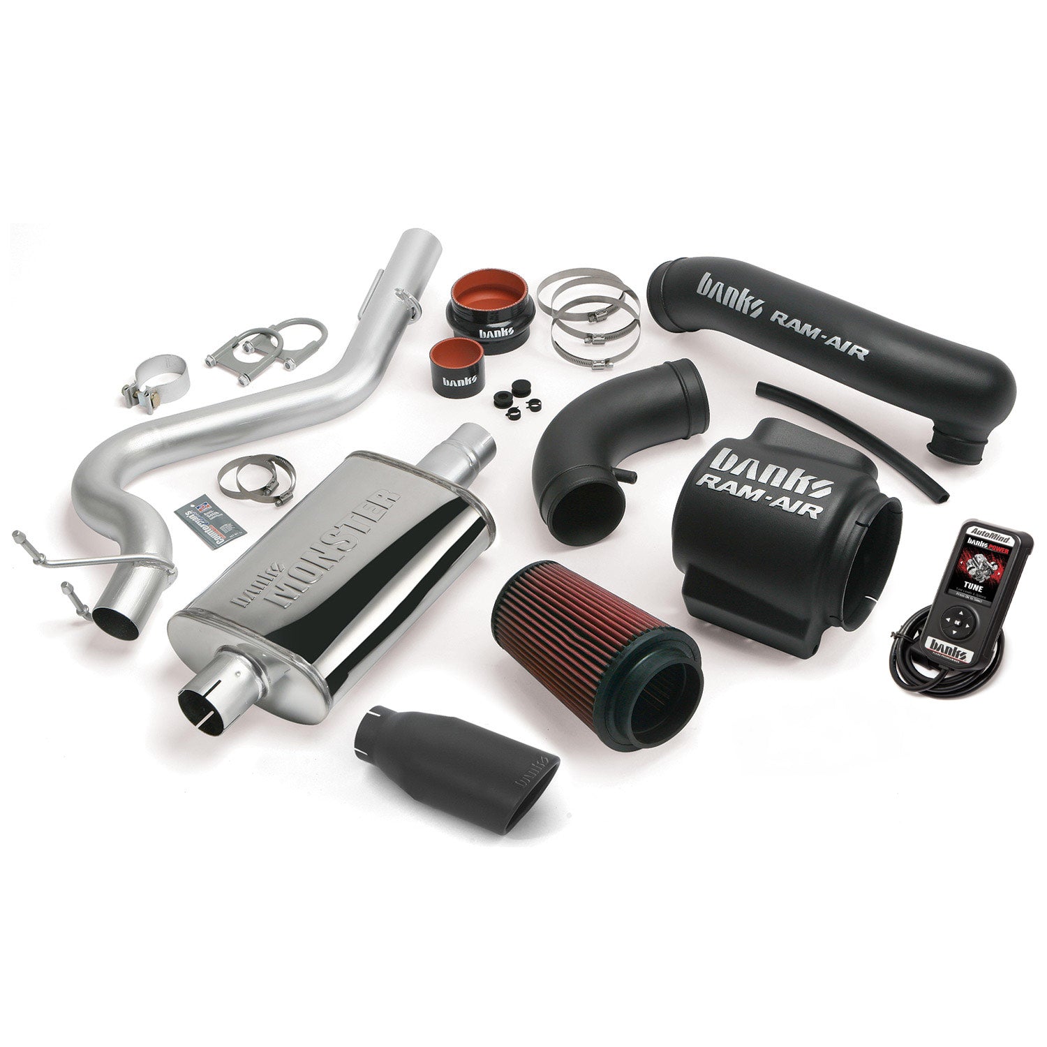 Stinger Bundle System W/Single Exit Exhaust Black Tip 98-99 Jeep 4.0L Wrangler TJ Banks Power