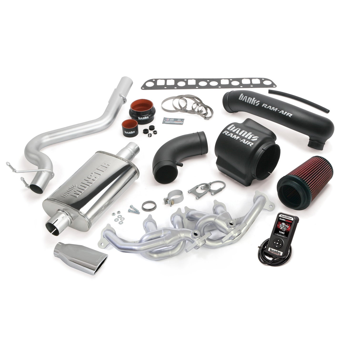 PowerPack Bundle Complete System W/AutoMind Programmer Black Tip 00-03 Jeep 4.0L Wrangler TJ Banks Power