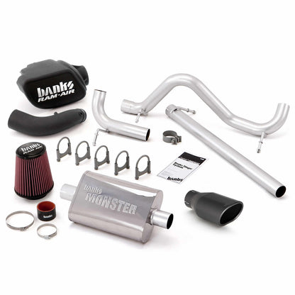 Stinger Bundle System No AutoMind W/Single Exit Exhaust Black Tip 07-11 Jeep 3.8L Wrangler JK Banks Power-1