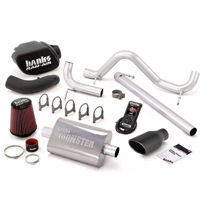 Stinger Bundle System W/AutoMind Single Exit Exhaust Black Tip 07-11 Jeep 3.8L Wrangler JK Banks Power-1