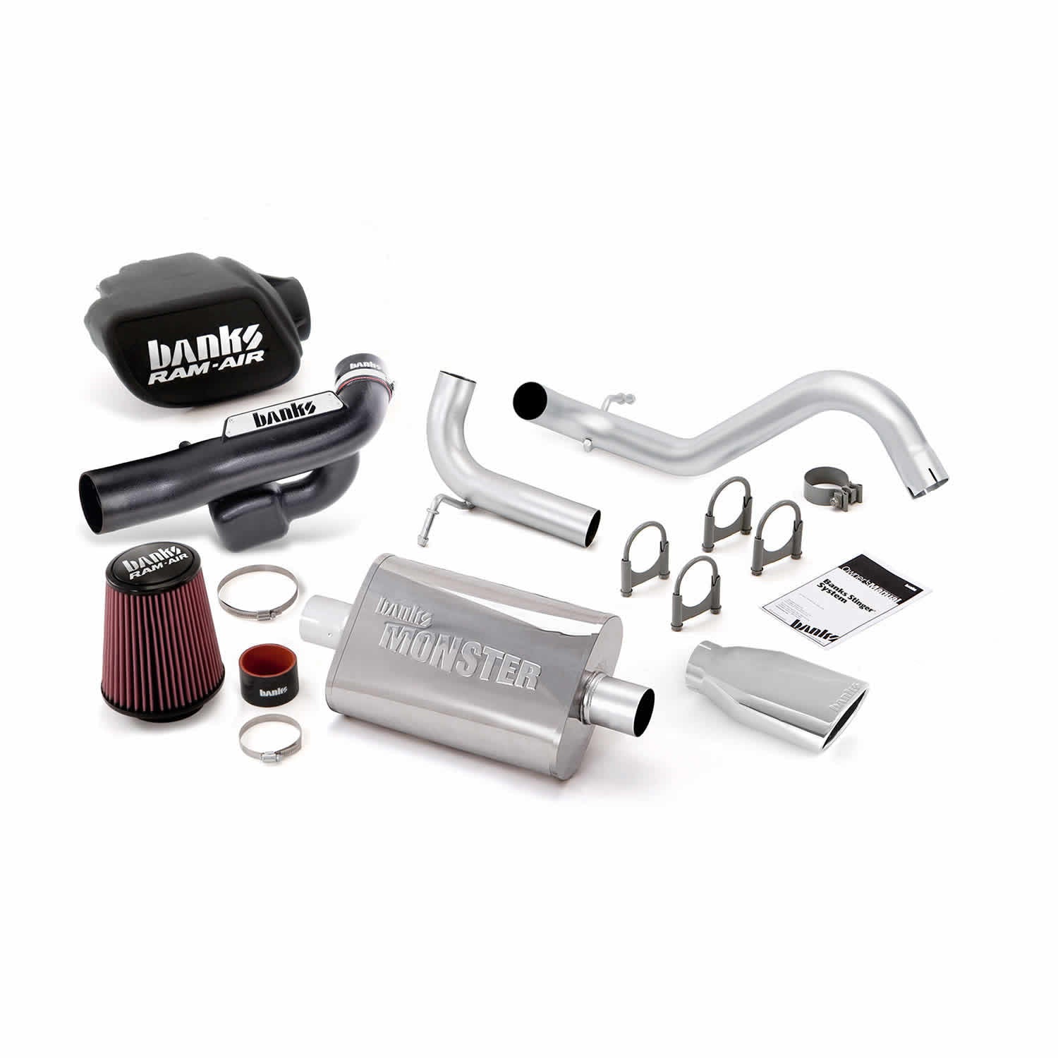 Stinger Bundle System No AutoMind W/Single Exit Exhaust Chrome Tip 12-16 Jeep 3.6L Wrangler Banks Power-1