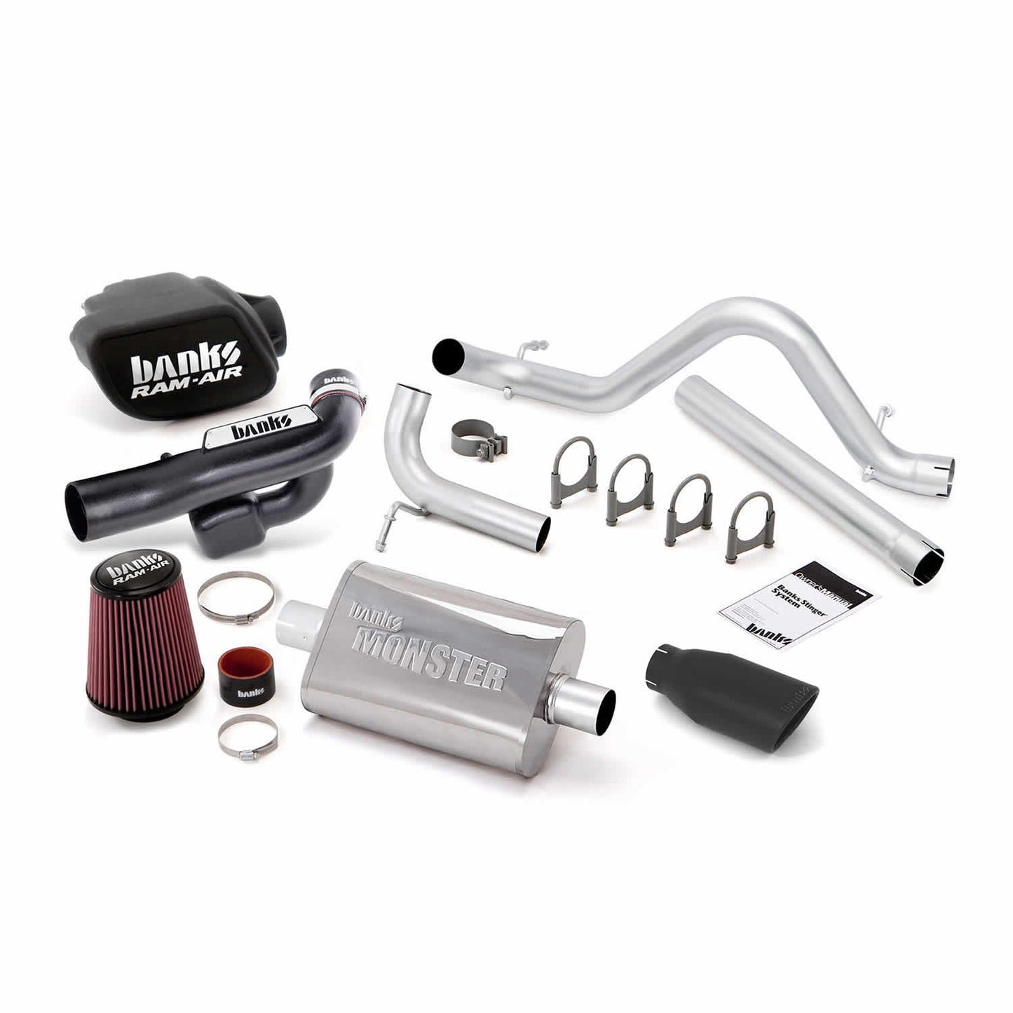 Stinger Bundle System No AutoMind W/Single Exit Exhaust Black Tip 12-16 Jeep 3.6L Wrangler Banks Power