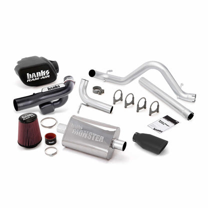 Stinger Bundle System No AutoMind W/Single Exit Exhaust Black Tip 12-16 Jeep 3.6L Wrangler Banks Power