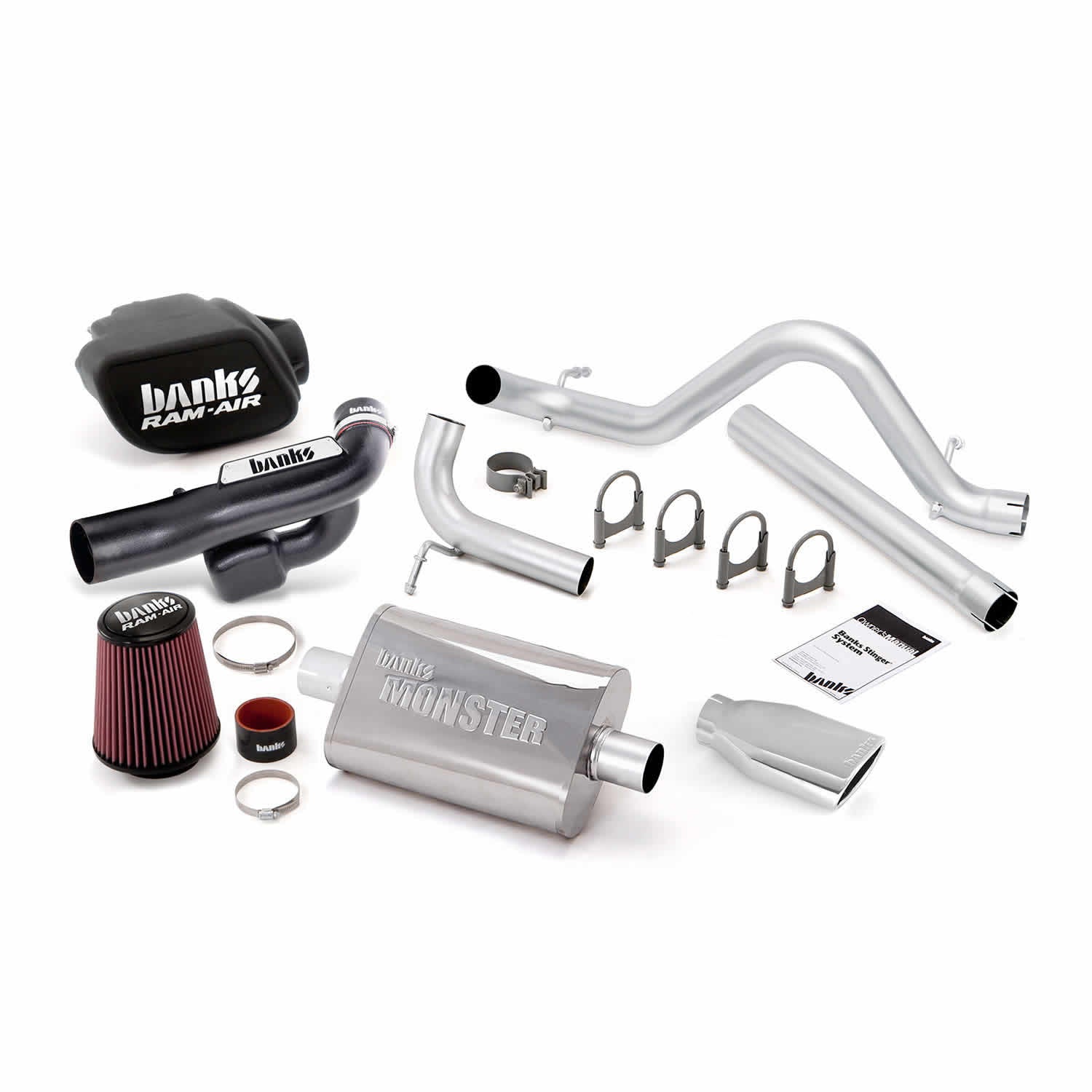 Stinger Bundle System No AutoMind W/Single Exit Exhaust Chrome Tip 12-16 Jeep 3.6L Wrangler Banks Power