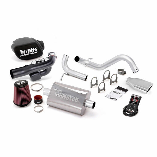 Stinger Bundle System W/AutoMind Single Exit Exhaust Chrome Tip 12-14 Jeep 3.6L Wrangler Banks Power-1