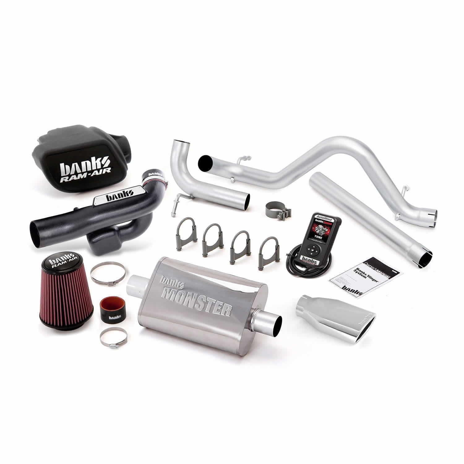 Stinger Bundle System W/AutoMind Single Exit Exhaust Chrome Tip 12-14 Jeep 3.6L Wrangler Banks Power