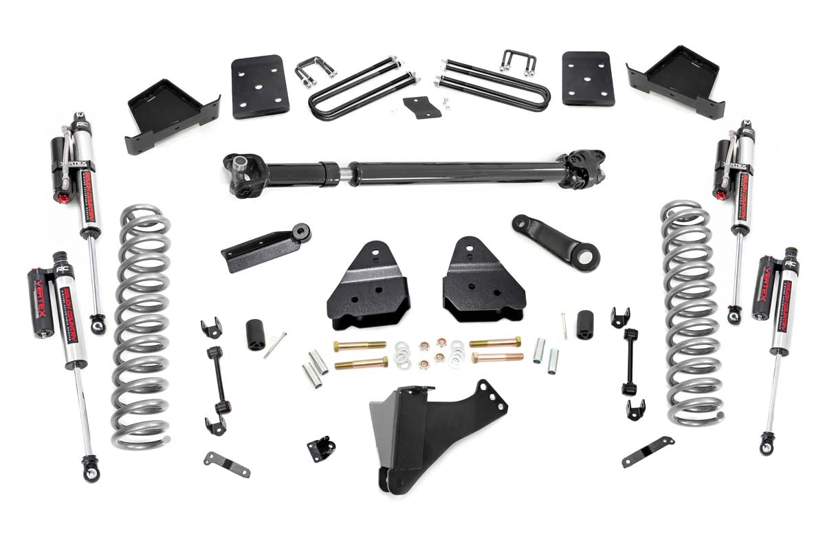 Rough Country 6 Inch Suspension Lift Kit w/Front Drive Shaft Vertex 17-19 F-250/350 4WD Diesel 4 Inch Axle Rough Country