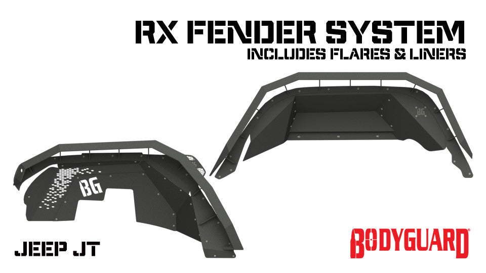 2020-2025 Jeep Gladiator Fender System Narrow Version Front and Rear Liners and Fender Flares Bodyguard Bumpers-5