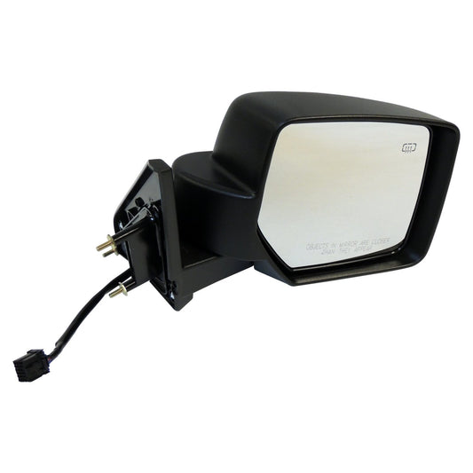 Black ; Right Power, Heated, Manual Folding Mirror for 11-15 Jeep MK Patriot Crown Automotive