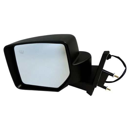 Black ; Left Power, Heated, Manual Folding Mirror for 2011-2015 Jeep MK Patriot Crown Automotive