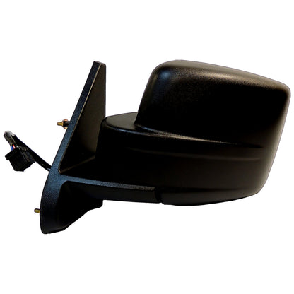 Black ; Left Power, Heated, Manual Folding Mirror for 2011-2015 Jeep MK Patriot Crown Automotive-1