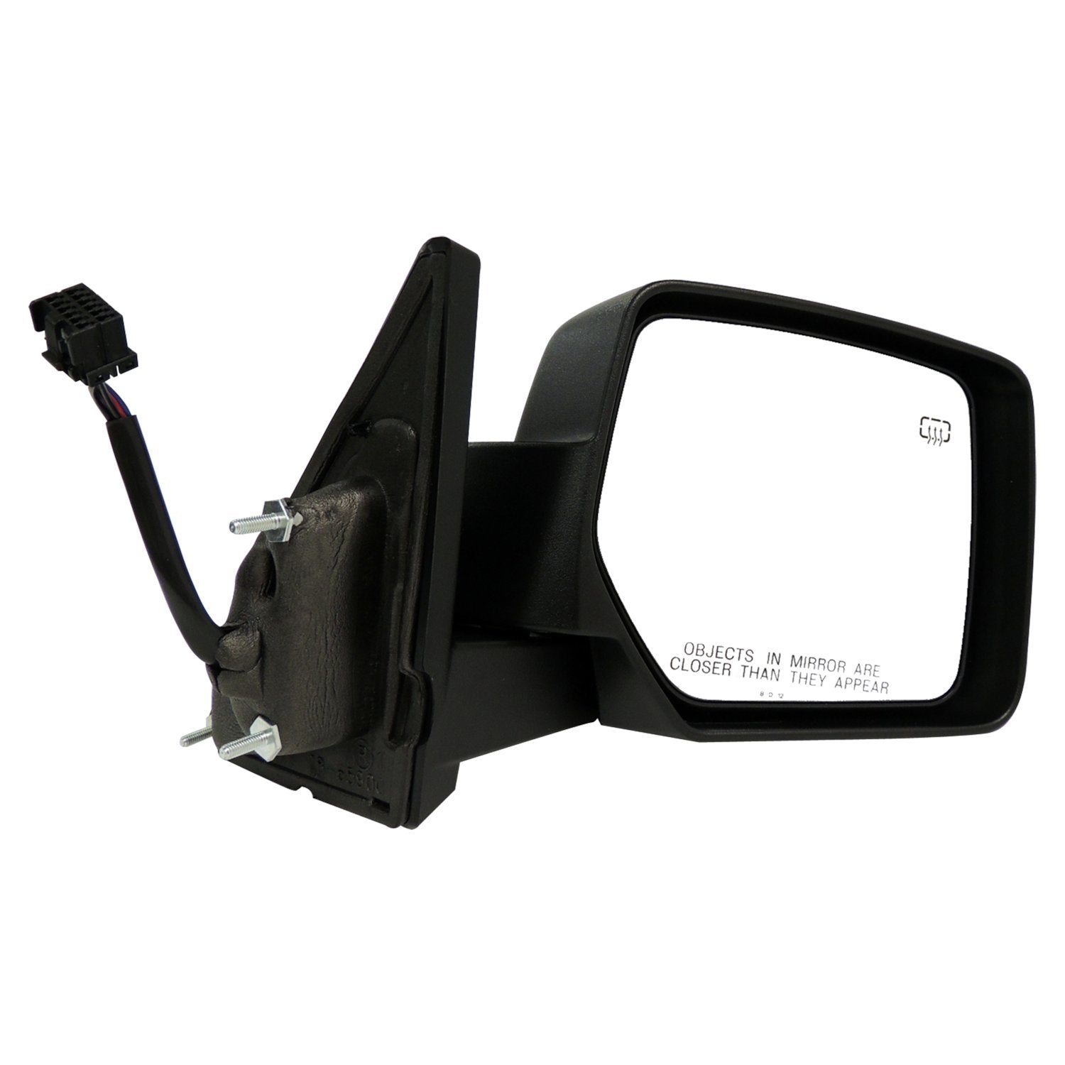 Right Power, Heated, Manual Folding Mirror for 2007-15 Jeep MK Patriot, Black Crown Automotive