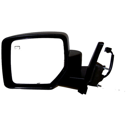 Black ; Left Power, Heated, Manual Folding Mirror for 2007-2014 Jeep MK Patriot Crown Automotive-1