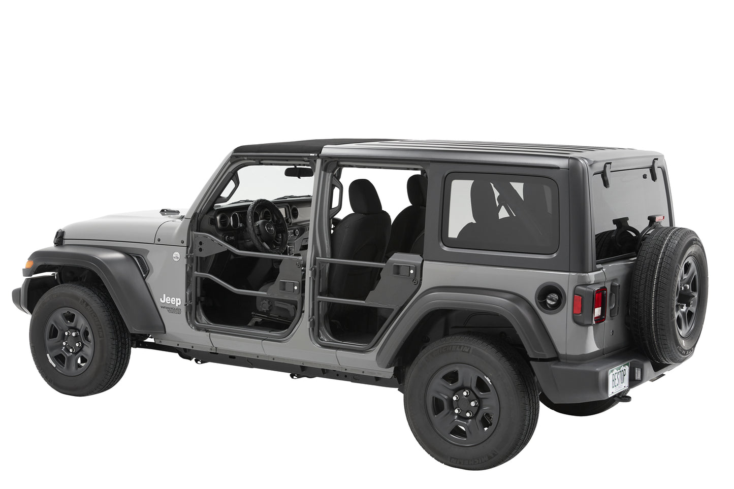 Bestop Jeep Tube Doors HighRock 4x4 Element Doors For Jeep 2020-2024 Gladiator Matte Black Bestop