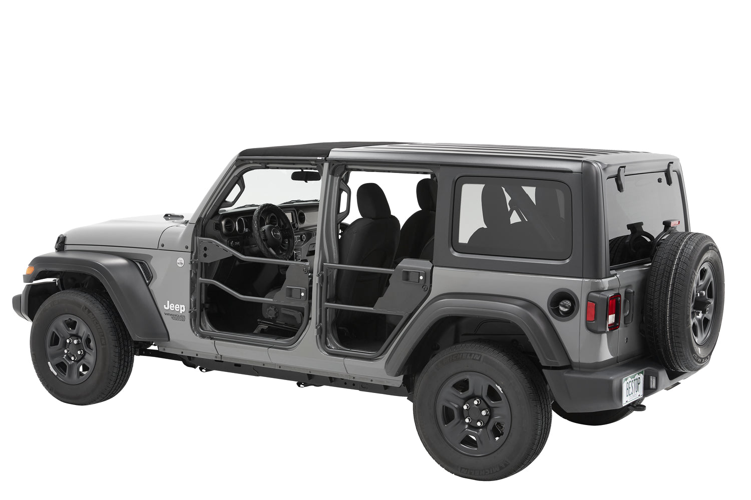 Bestop Jeep Tube Doors HighRock 4x4 Element Doors For Jeep 2020-2024 Gladiator Matte Black Bestop