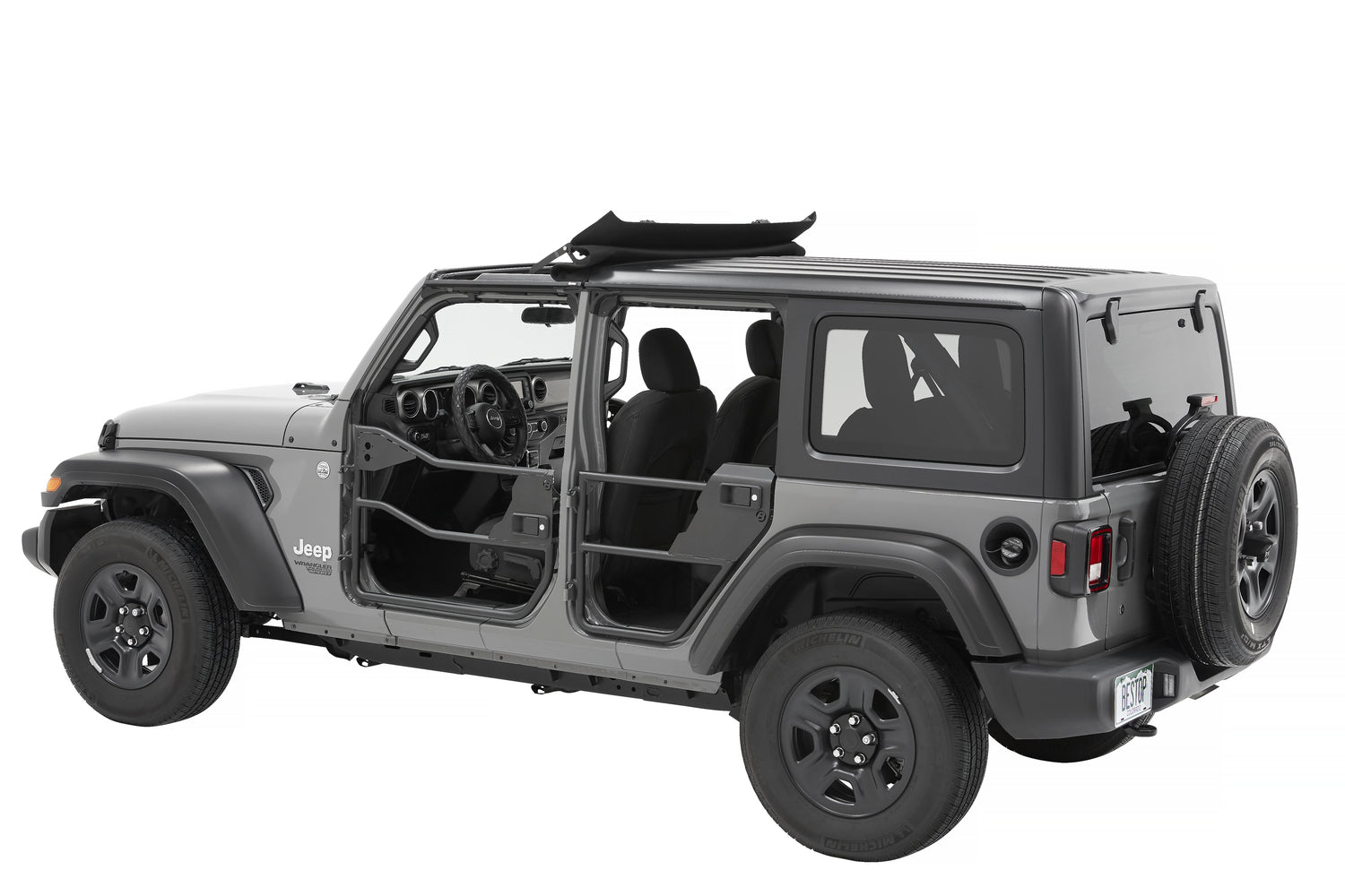 Bestop Jeep Tube Doors HighRock 4x4 Element Doors For Jeep 2020-2024 Gladiator Matte Black Bestop