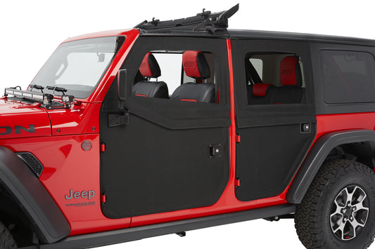 Jeep Doors Full 2-Piece Fabric Doors For Jeep 2020-2024 Gladiator Clear Vinyl Front Pair Bestop-1
