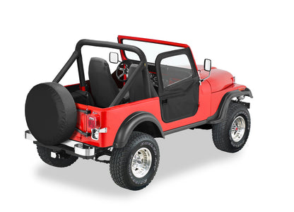 Jeep Doors Full 2-Piece Fabric Doors For Jeep 1976-1986 CJ7 Clear Vinyl Pair Bestop-2