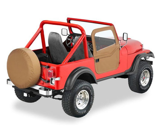 Bestop Jeep Doors Full 2-Piece Fabric Doors For Jeep 1976-1986 CJ7 Clear Vinyl Pair Bestop