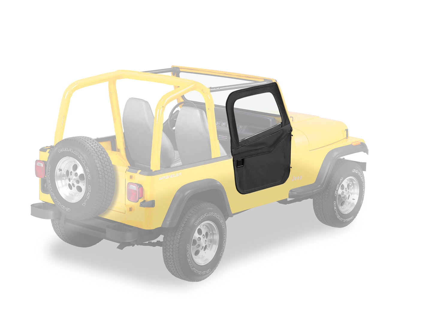 Bestop Jeep Doors Full 2-Piece Fabric Doors For Jeep 1980-1986 CJ7 Clear Vinyl Pair Bestop