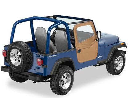 Jeep Doors Full 2-Piece Fabric Doors For Jeep 1980-1986 CJ7 Clear Vinyl Pair Bestop