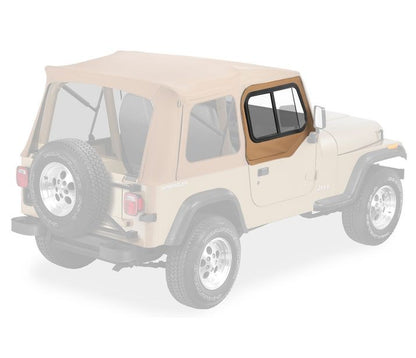 Rounded Upper Door Sliders Rear Corner Jeep 1988-1995 Wrangler YJ Fits Supertop, Sunrider or Halftop Single Sliding Bestop