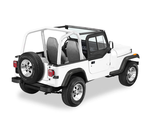 Factory Soft Top and All Soft Tops Upper Door Sliders Jeep 1997-2006 Wrangler TJ Black Denim Dual Sliding Bestop