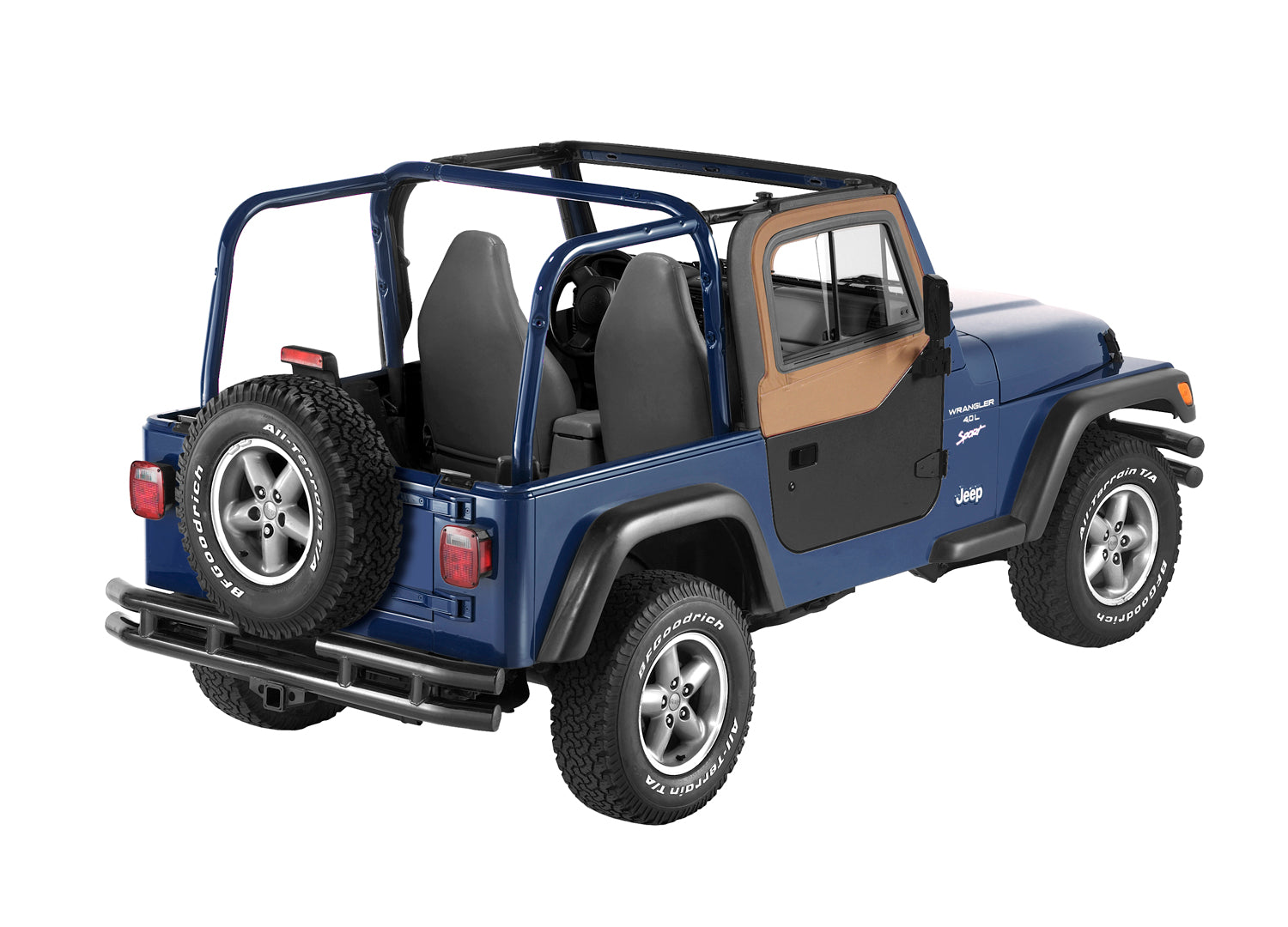 Bestop Factory Soft Top and All Bestop Soft Tops Upper Door Sliders Jeep 1997-2006 Wrangler TJ Dual Sliding Bestop