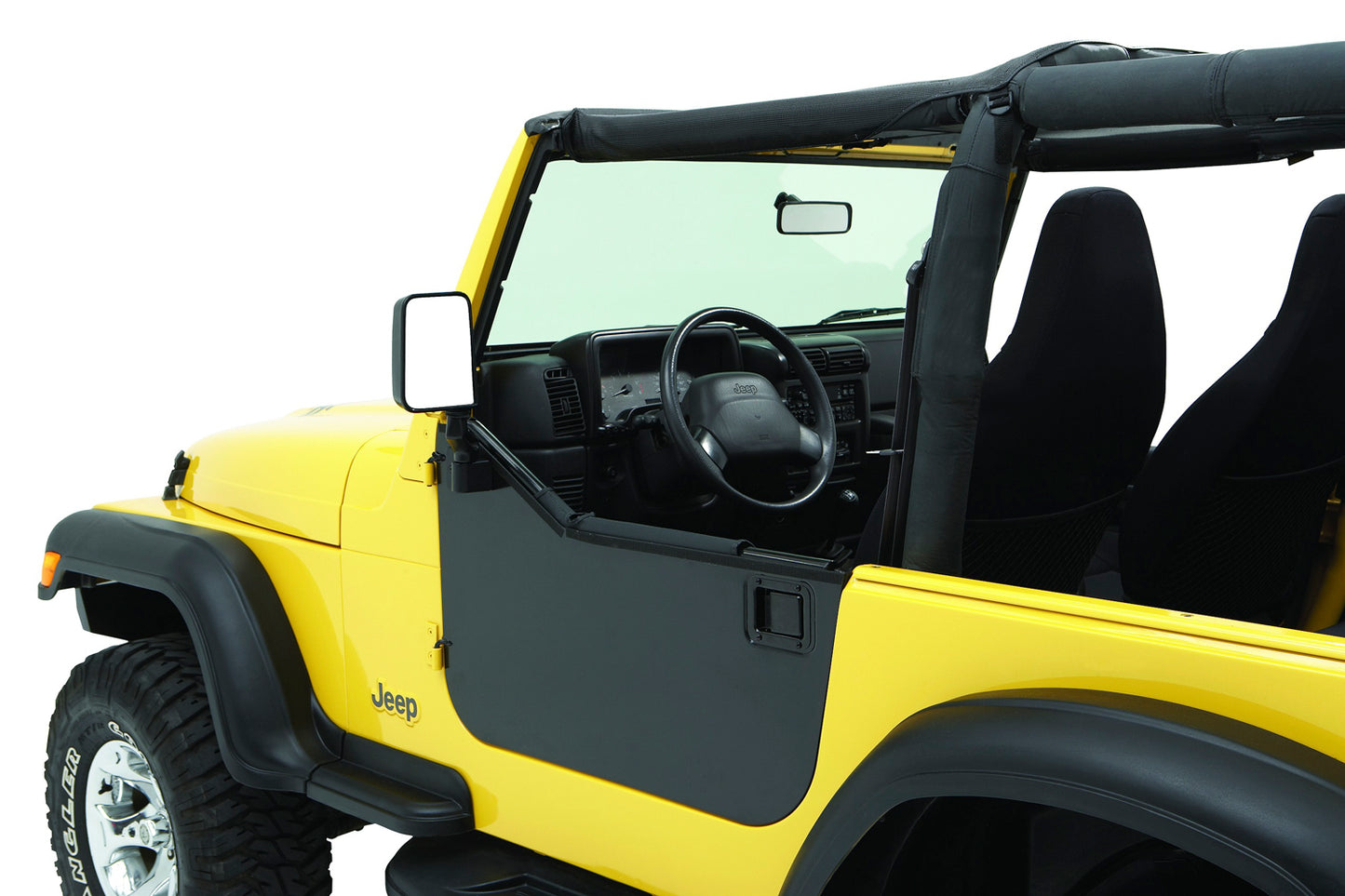 HighRock 4x4 Element Door Enclosure Panels For Jeep 1976-1986 CJ7 Front Black Bestop