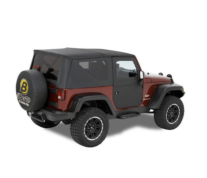 Jeep Doors Full 2-Piece Fabric Doors For Jeep 2007-2018 Wrangler JK Clear Vinyl Front Pair Bestop-1