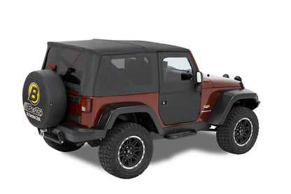 Jeep Doors Full 2-Piece Fabric Doors For Jeep 2007-2018 Wrangler JK Clear Vinyl Front Pair Bestop