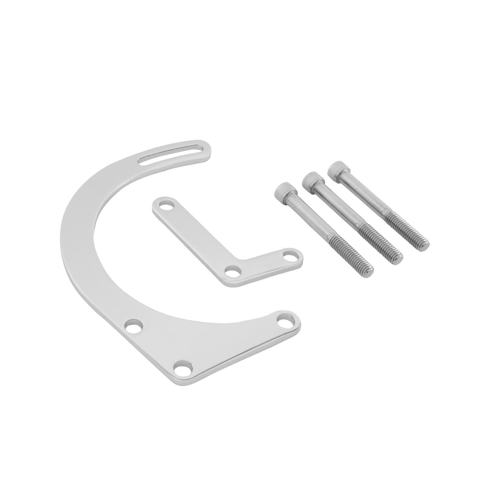 Lower Alternator Mounting Kit Chrome Fits Small Block Chevrolet with Short Style Water Pump Mr Gasket-1