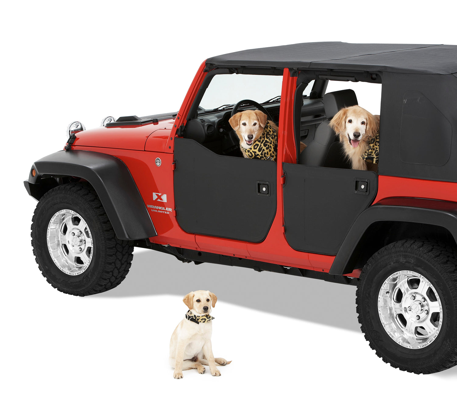 HighRock 4x4 Element Door Enclosure Panels For Jeep 2007-2018 Wrangler JK Black Bestop