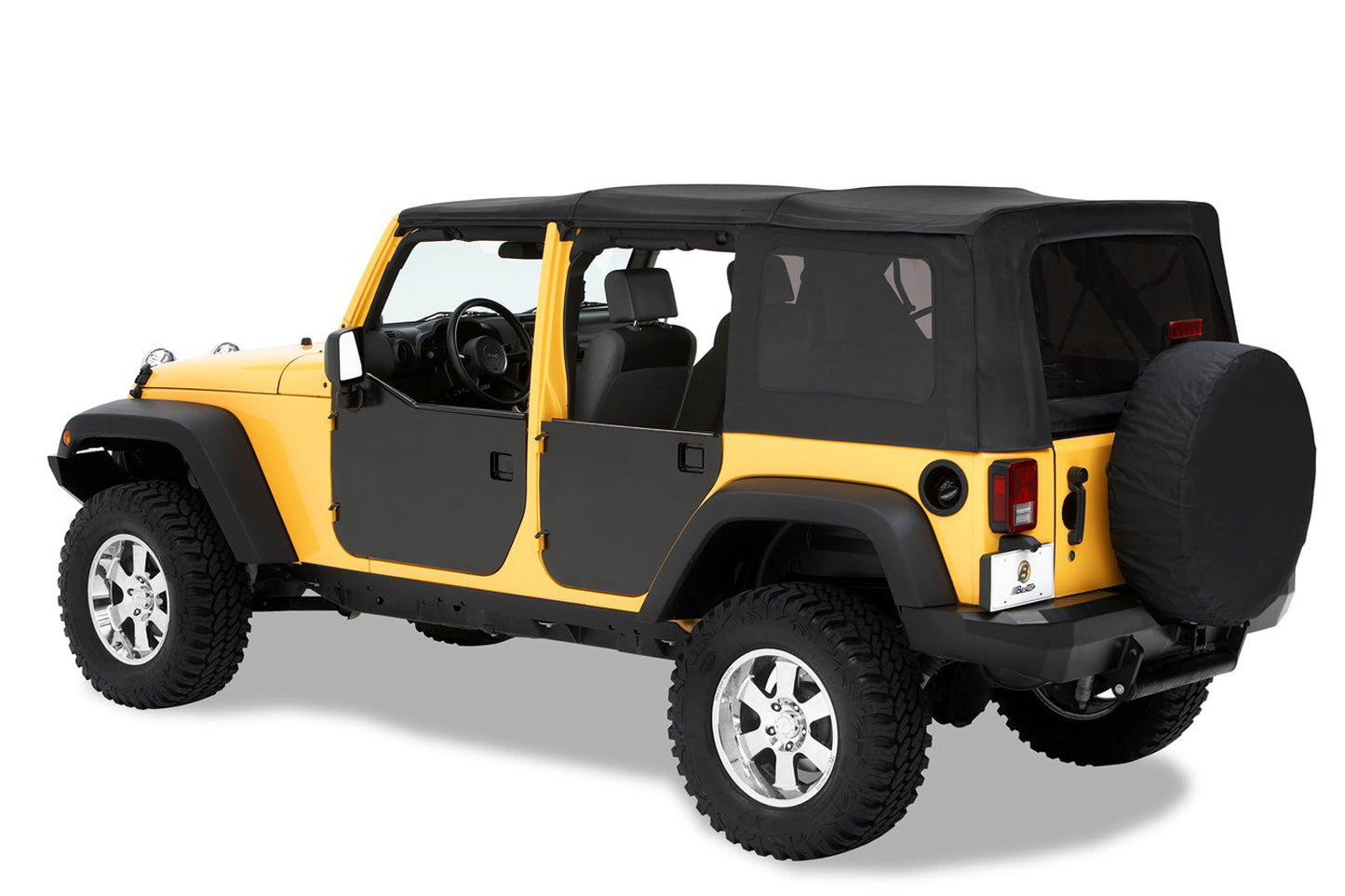 Bestop HighRock 4x4 Element Door Enclosure Panels For Jeep 2007-2018 Wrangler JK Black Bestop