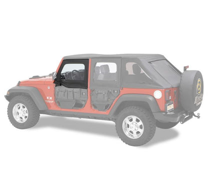 Jeep Half Doors HighRock 4x4 Element Upper Fabric Half Doors For Jeep 2007-2018 Wrangler JK Front Pair Bestop-1