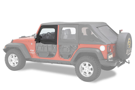 Bestop Jeep Half Doors HighRock 4x4 Element Upper Fabric Half Doors For Jeep 2007-2018 Wrangler JK Front Pair Bestop
