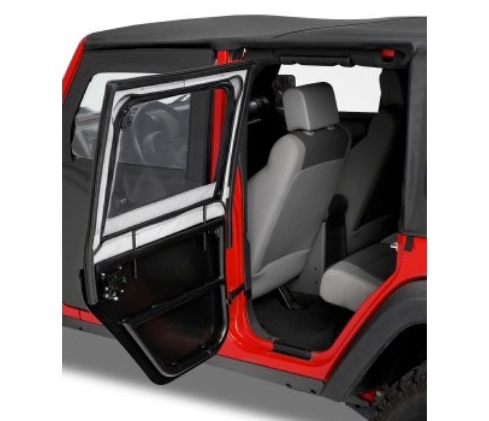 Bestop Jeep Half Doors HighRock 4x4 Element Upper Fabric Half Doors For Jeep 2007-2018 Wrangler JK Rear Pair Bestop